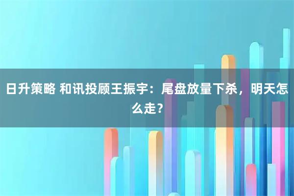 日升策略 和讯投顾王振宇：尾盘放量下杀，明天怎么走？